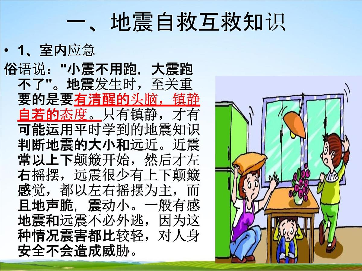 通用版主题班会《防地震安全教育》精品教学课件PPT优秀课件5第4页