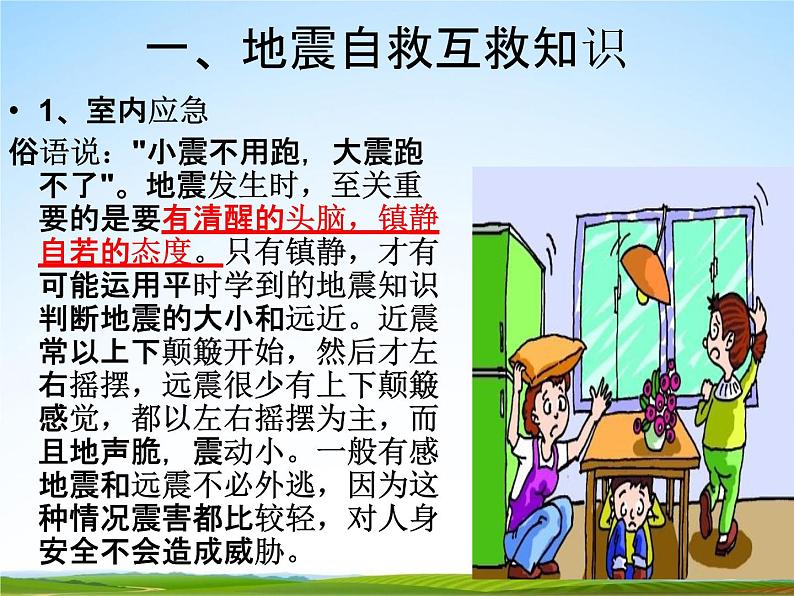 通用版主题班会《防地震安全教育》精品教学课件PPT优秀课件5第4页
