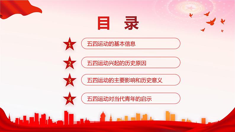 热烈庆祝五四运动102周年 主题班会课件03