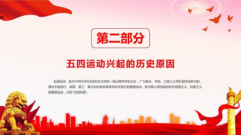 热烈庆祝五四运动102周年 主题班会课件07