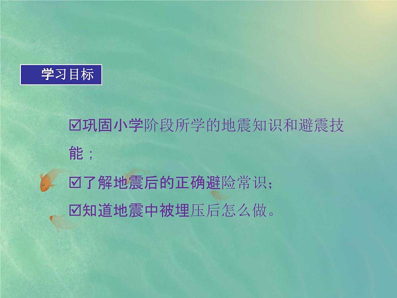 通用版主题班会《防地震安全教育》精品教学课件PPT优秀课件1第2页