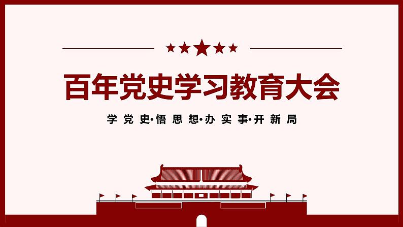 百年党史学习教育大会主题教育班会课件第1页