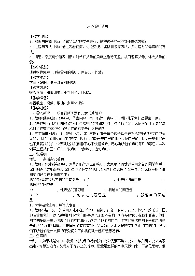 用心听听唠叨第1页