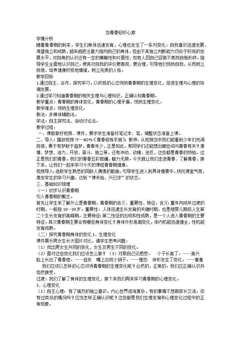 当青春轻叩心扉第1页