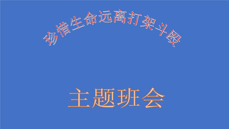 《珍爱生命远离打架斗殴》—主题班会课件第1页