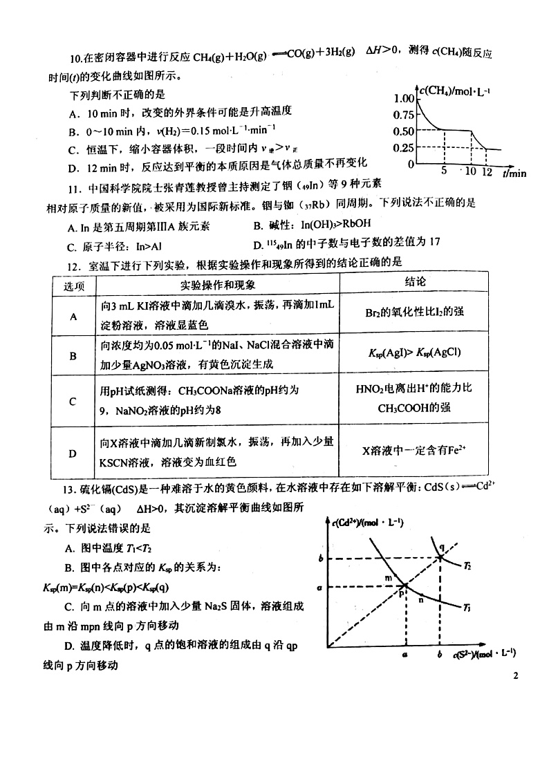 河北省廊坊市第十二中学2022届高三上学期第一次模拟考试化学试题 扫描版含答案第3页