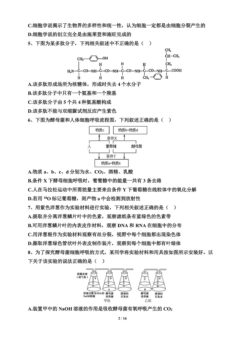 生物试卷第2页