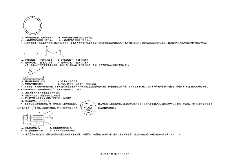 辽宁省辽东南协作体2022届高三上学期期中考试物理（B卷）试题第2页