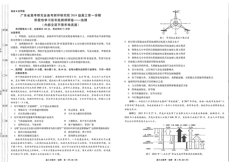 2021-2022-1高三12月联考 地理试卷第1页