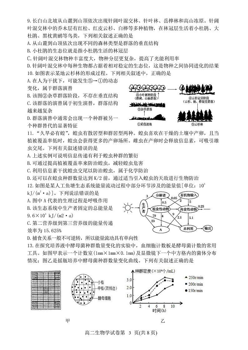 辽宁省丹东市2021-2022学年高二上学期期末教学质量监测生物试题PDF版含答案03