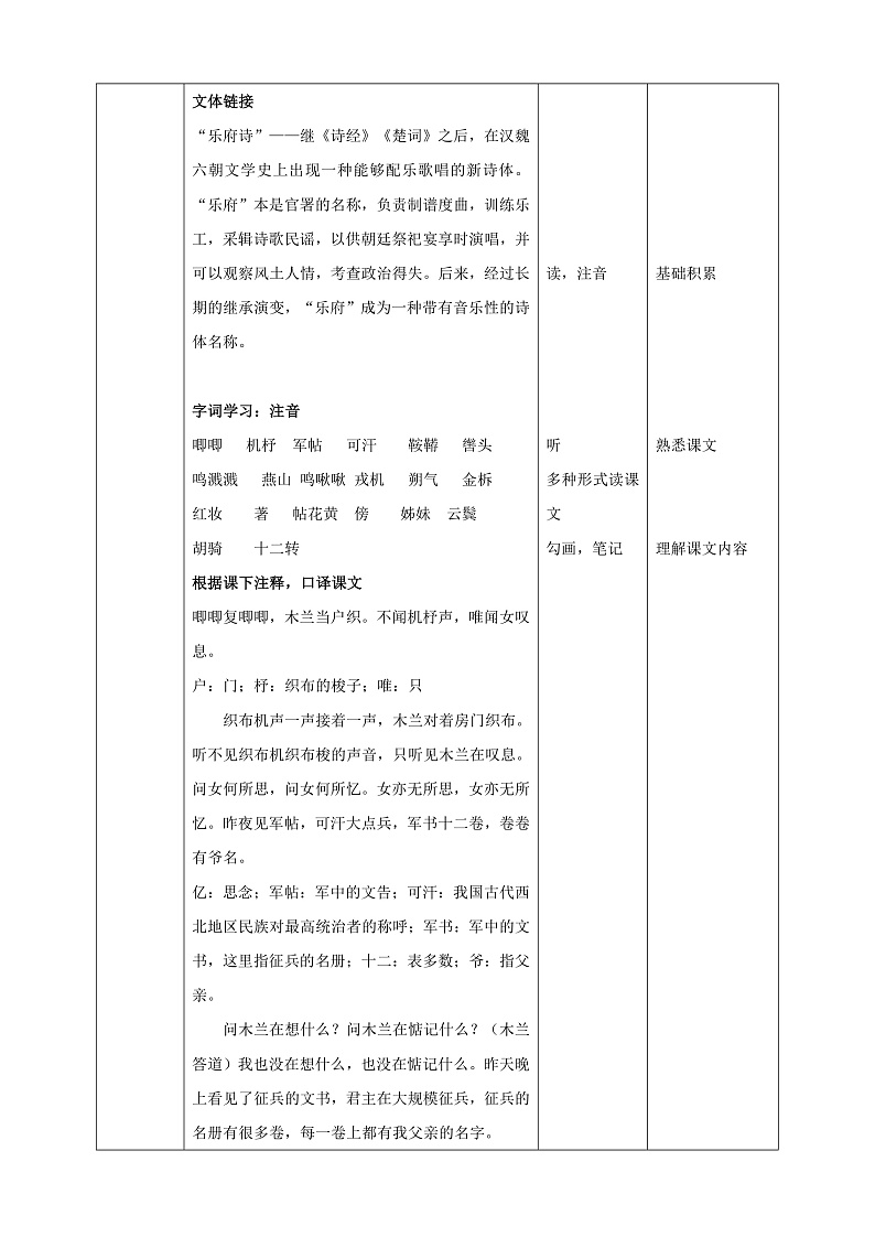 第9课 《木兰诗》（第一课时） 课件+教案+练习+学案02