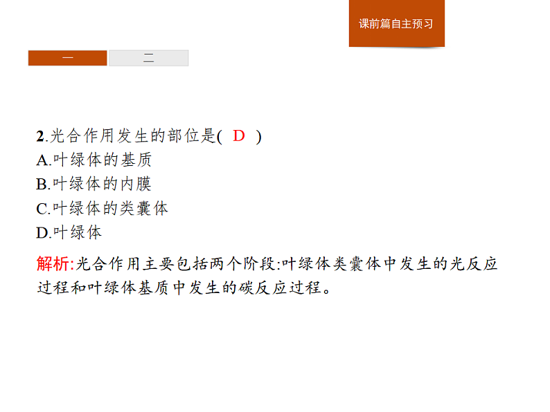 3.5 第1课时　光合作用概述、光合色素的提取与分离-课件浙科版（2019）高中生物必修一07