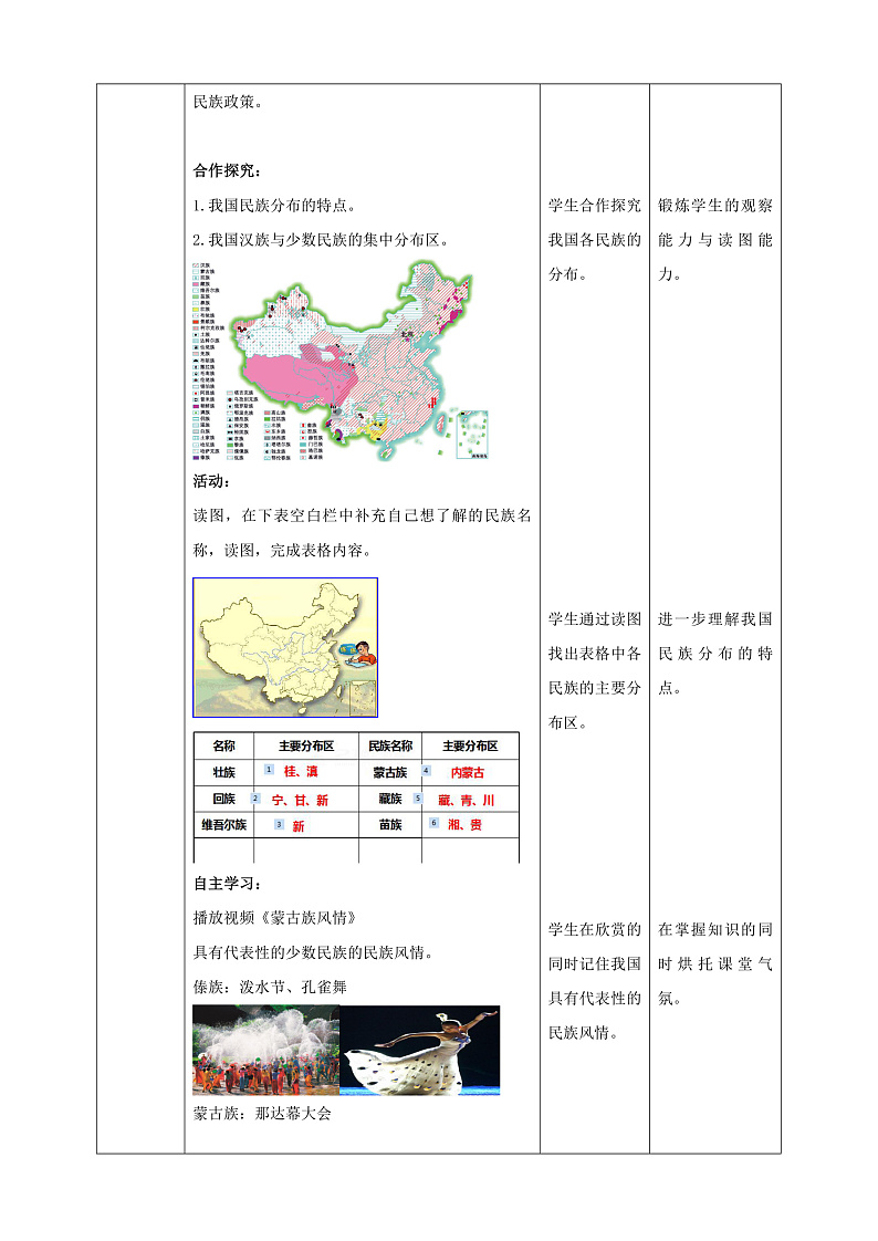 第4课《中国的民族》教案第2页