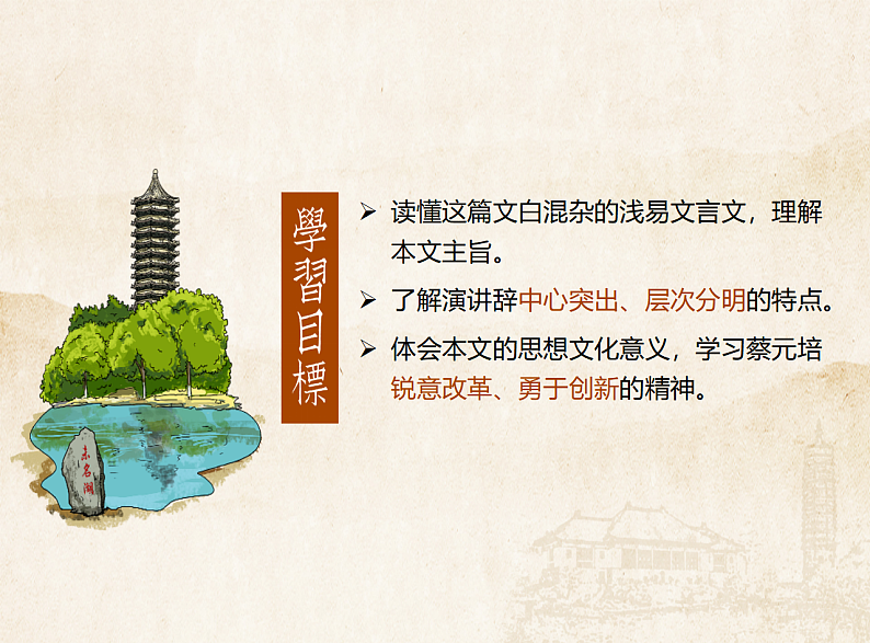 人教版高中语文必修二《就任北京大学校长之演说》分层课件+教案+练习04