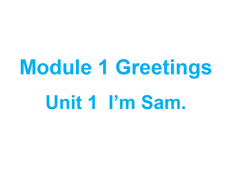 Module 1 Unit 1 I am Sam课件PPT01