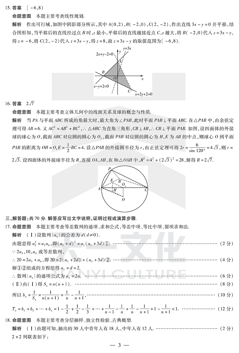 2021天一大联考高三下学期阶段性测试（四）数学（文）试题扫描版含答案03