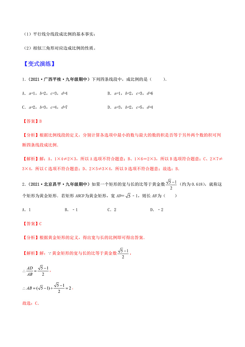 专题09 相似三角形（教师版）第3页