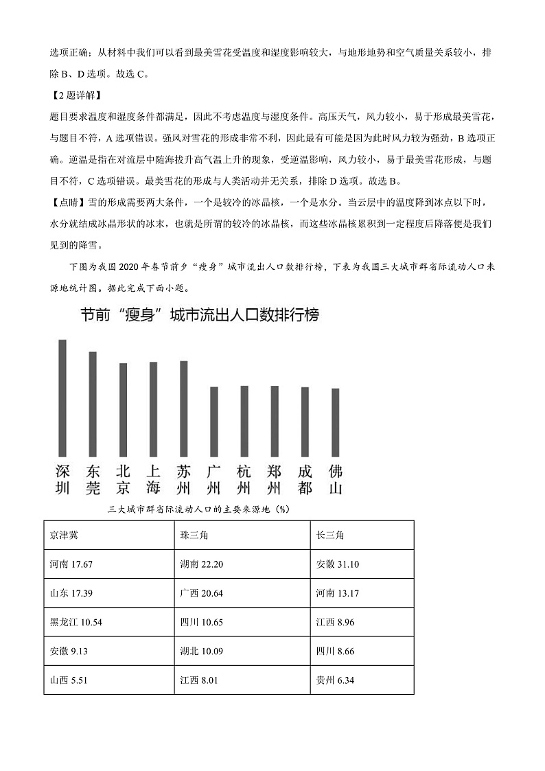 2022贵阳五校高三（下）联考地理试题含解析（五）02