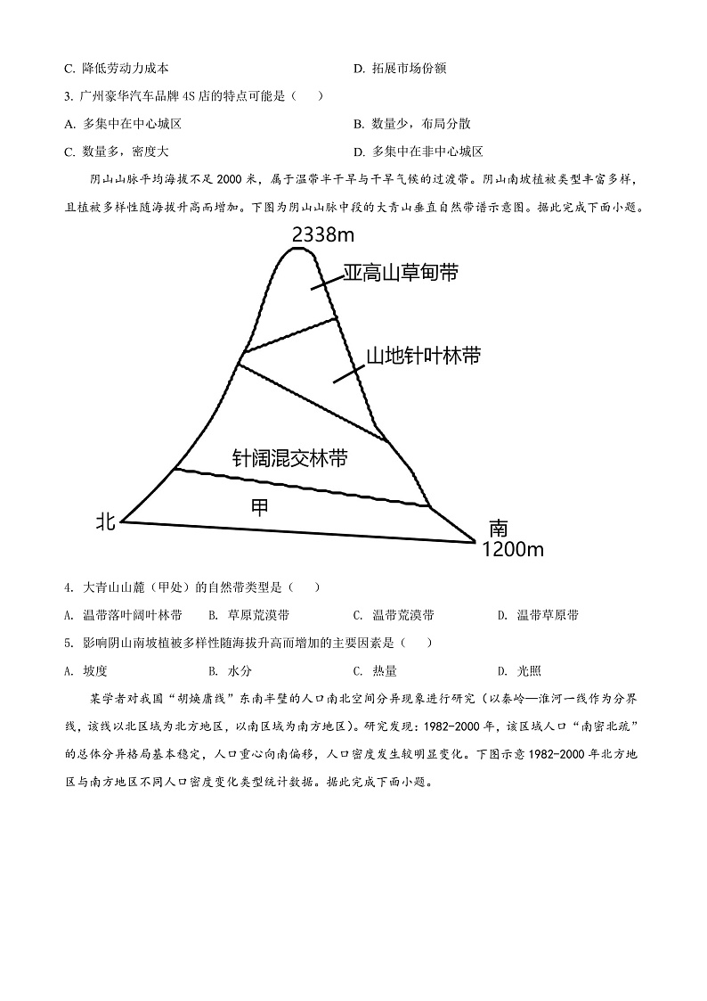 2022淄博高二下学期期末地理试题含解析02