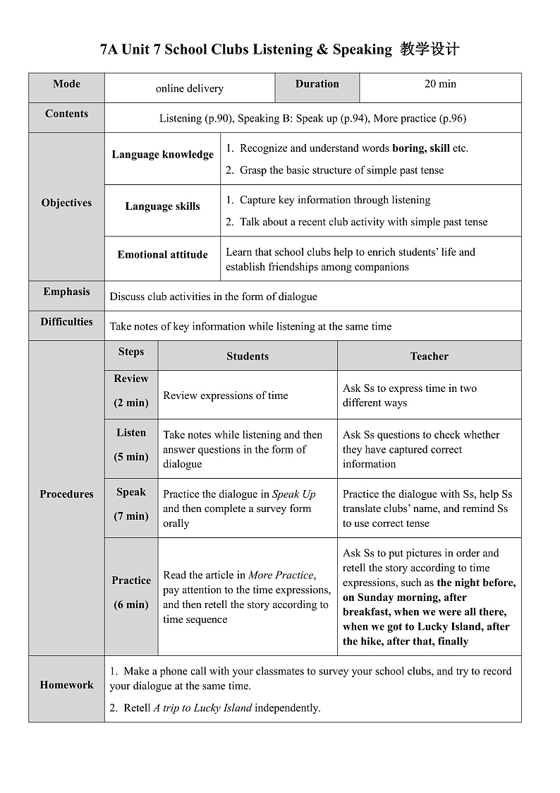 沪教牛津版英语七年级上册 Unit 7 school clubs PPT课件+教案01