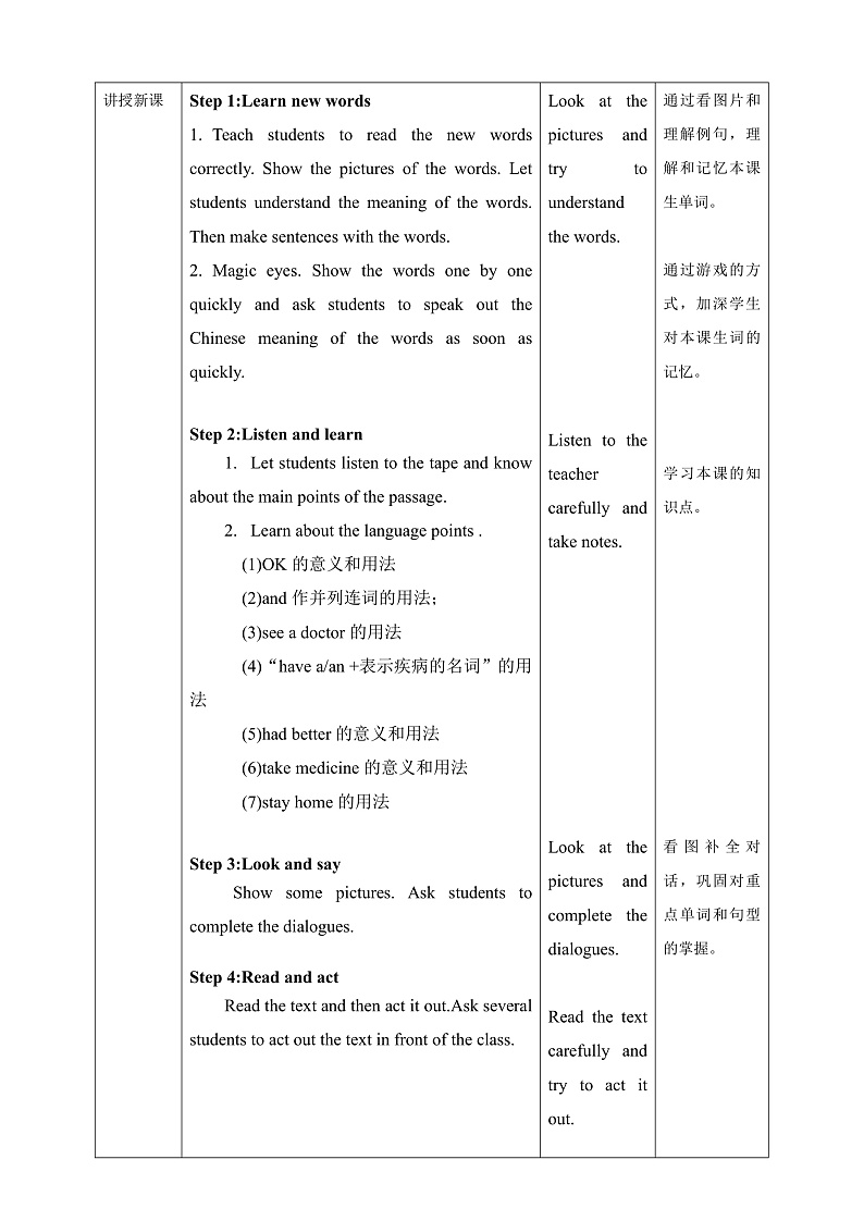 冀教版7上英语 Unit3 Lesson17 Seeing a Doctor 课件+教案+练习+音视频02