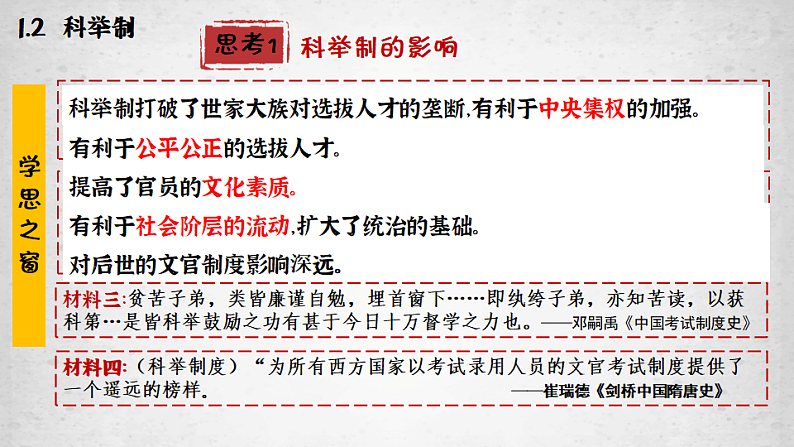 2022-2023学年高中历史统编版2019必修中外历史纲要上册第7课 隋唐制度的变化与创新 课件（30张）08