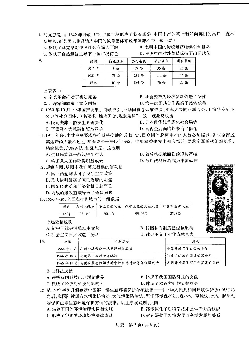 2023届江西省名校联考（稳派教育）新高三上学期7月第一次摸底测试题 历史 PDF版02