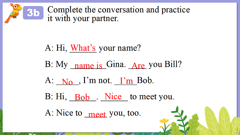 人教版英语七年级上册：Unit1 My name is Gina.SectionA (Grammar-3d)课件第3页