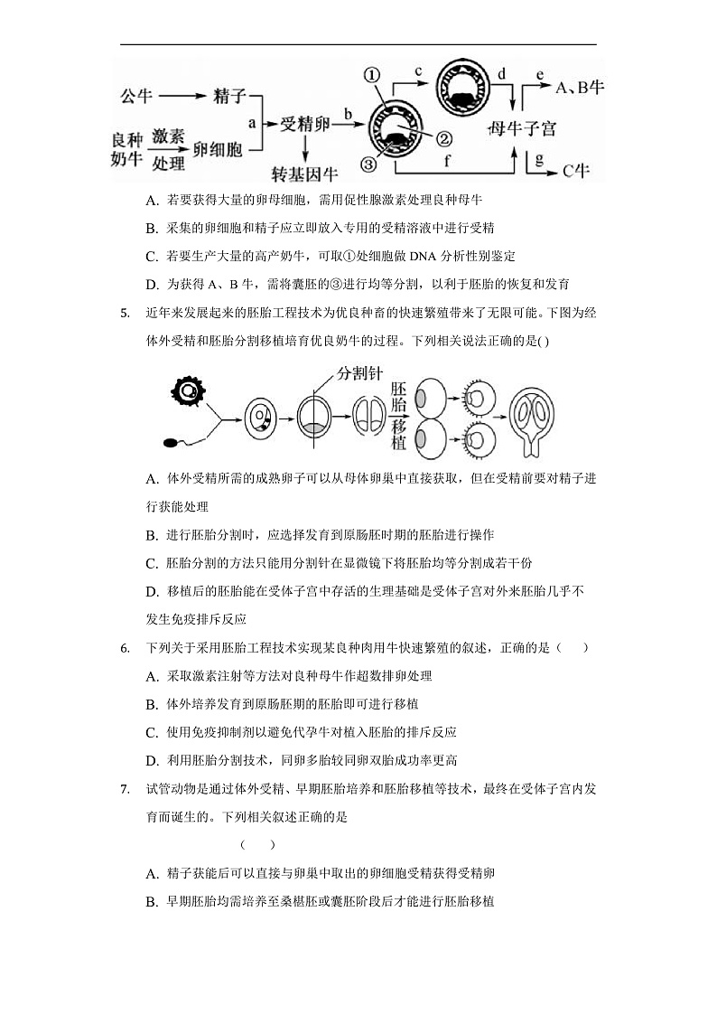 2.3.2 胚胎工程技术及其应用 高二生物（人教版2019选择性必修3） 课件+学案02