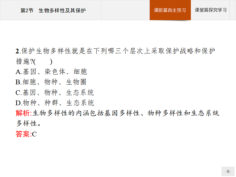 高中生物选择性必修二 课件：第4章　第2节　生物多样性及其保护第8页
