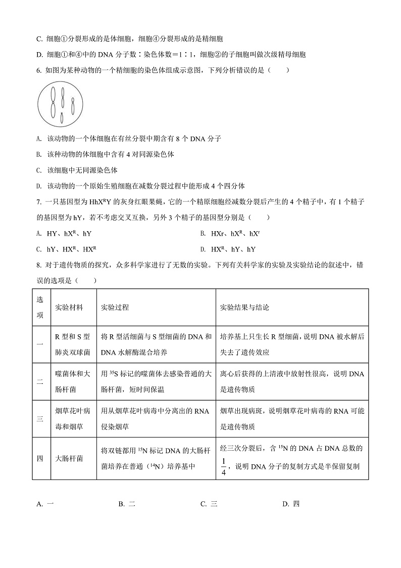 2022天津西青区杨柳青一中高一下学期期末适应性测试生物试题含解析02