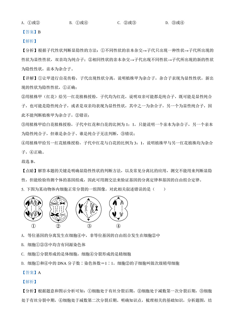 2022天津西青区杨柳青一中高一下学期期末适应性测试生物试题含解析03
