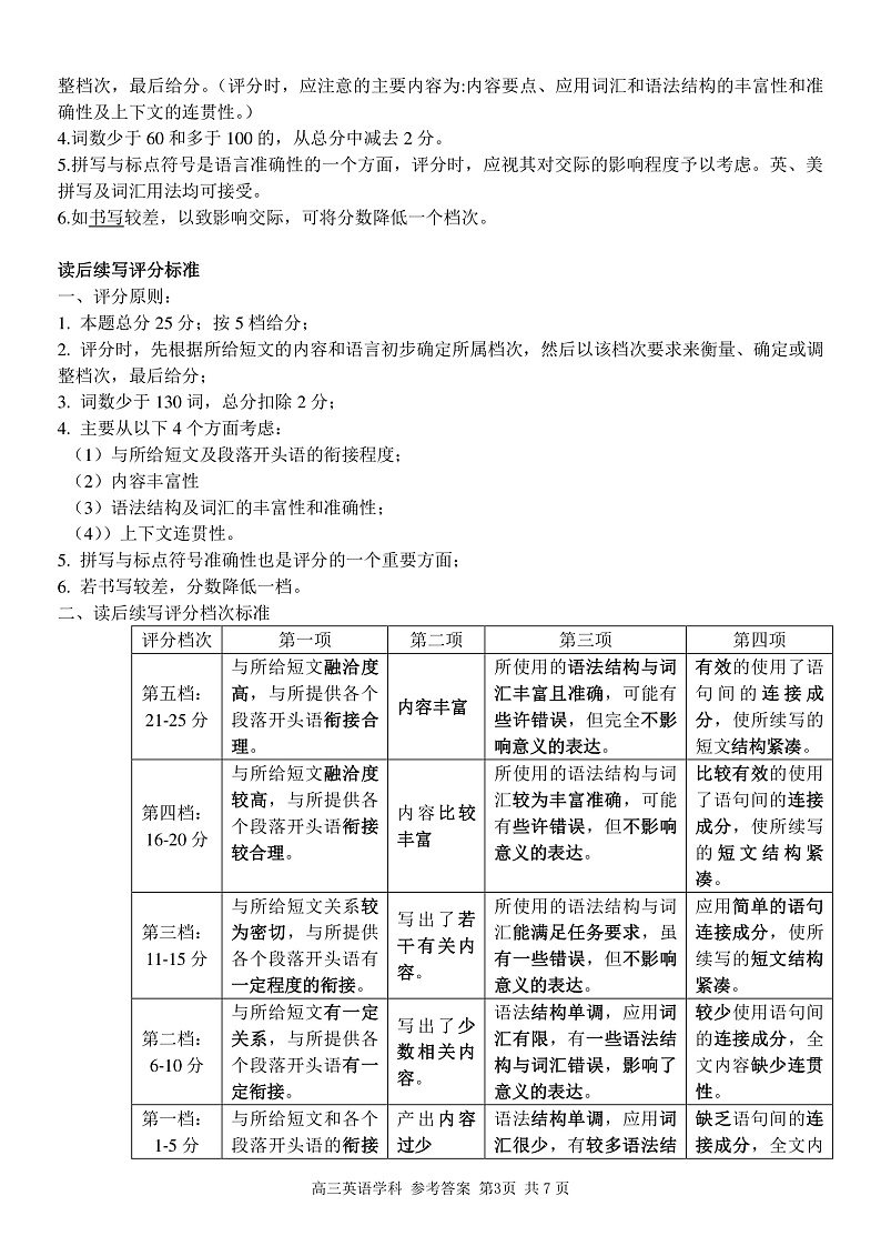 2023浙江省七彩阳光新高考研究联盟高三上学期返校联考英语PDF版含答案03