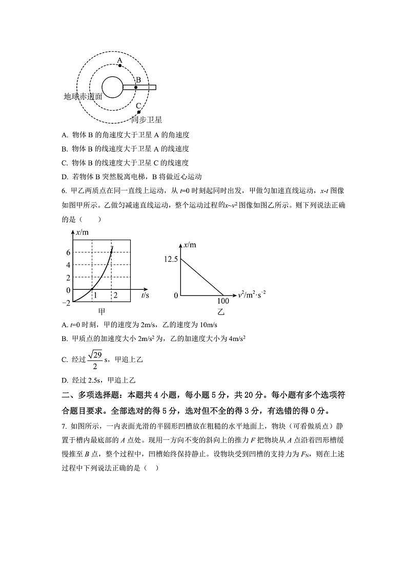 2023长沙长郡中学高三上学期月考（二）物理试卷含解析03