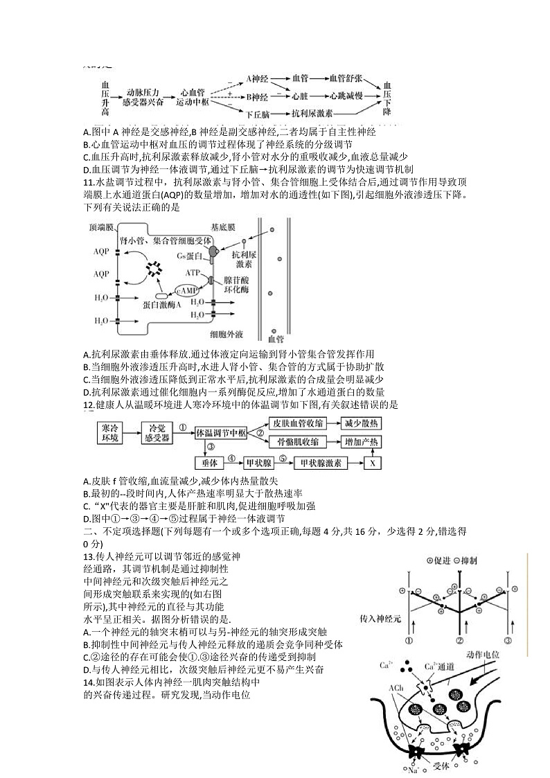 湖南省长沙市长郡中学2022-2023学年高二上学期第一次月考生物试卷第3页