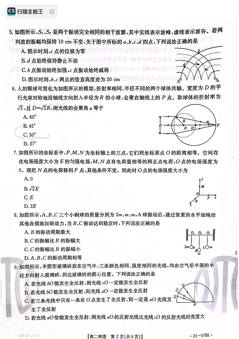 辽宁省2022-2023学年高二 物理 PDF版试卷第2页