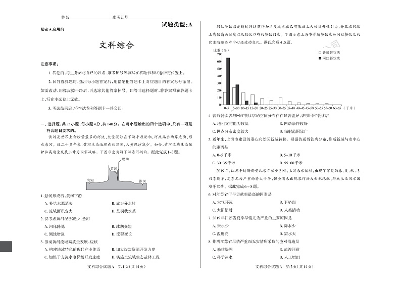 2020山西省高三高考考前适应性测试文综试题（A卷）PDF版含解析01