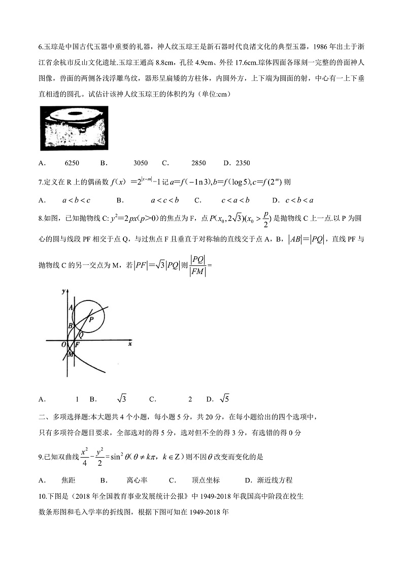 山东省潍坊市2020届高考模拟考试4月高三数学试题第2页