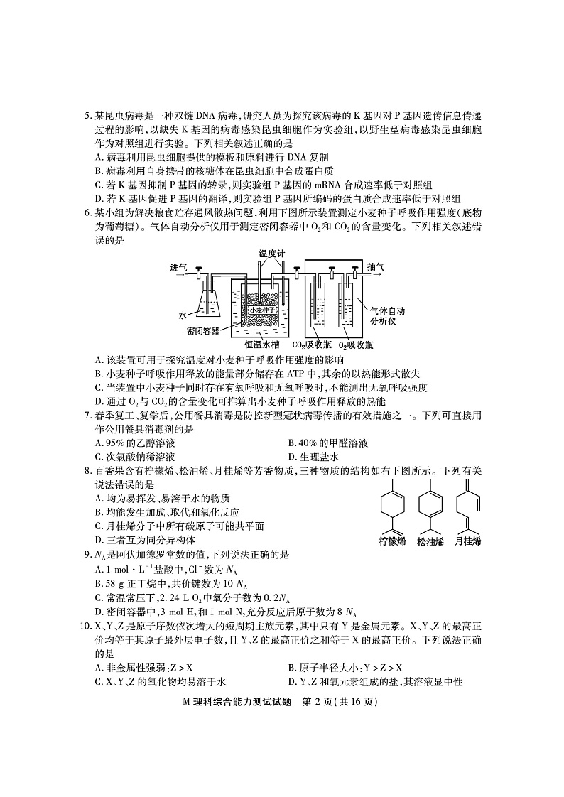 理科综合能力测试第2页