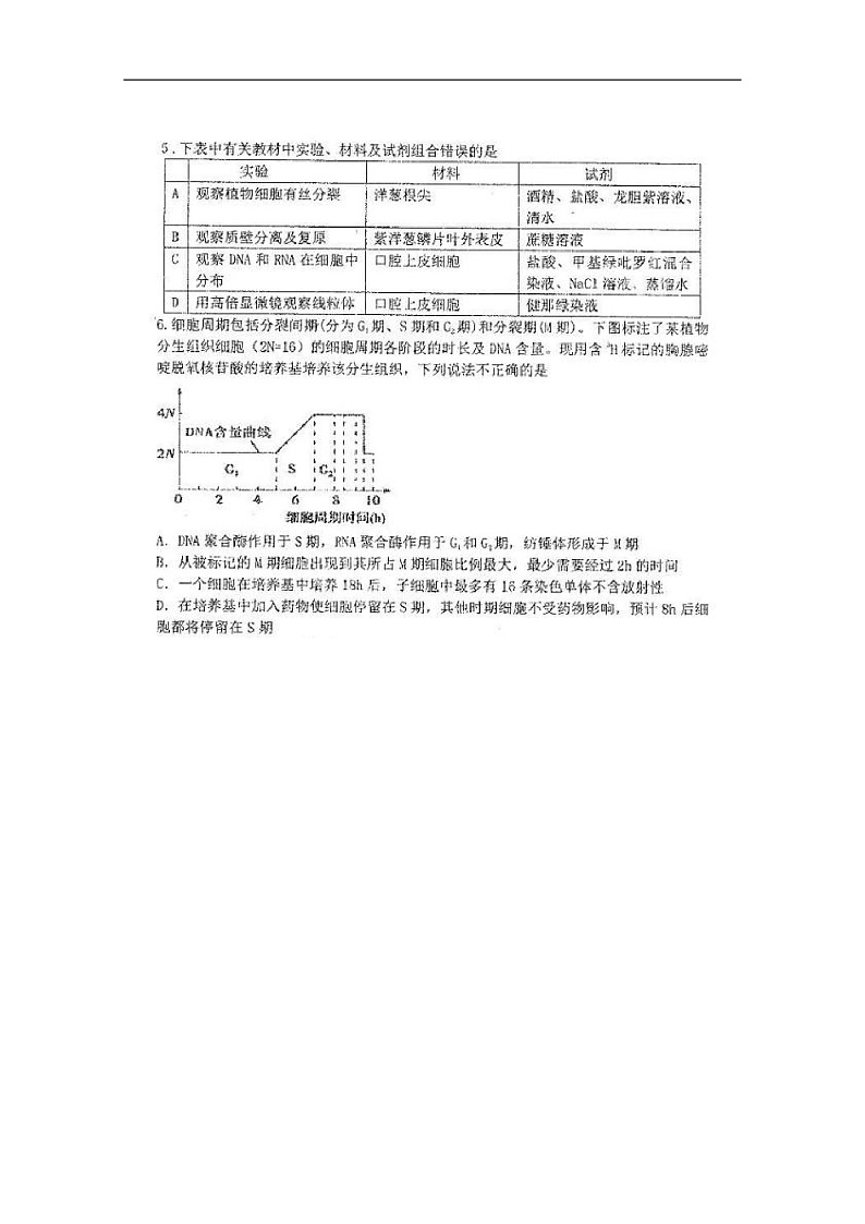 黑龙江省哈尔滨市第三中学2020届高三上学期期末考试生物试题 扫描版含答案第2页