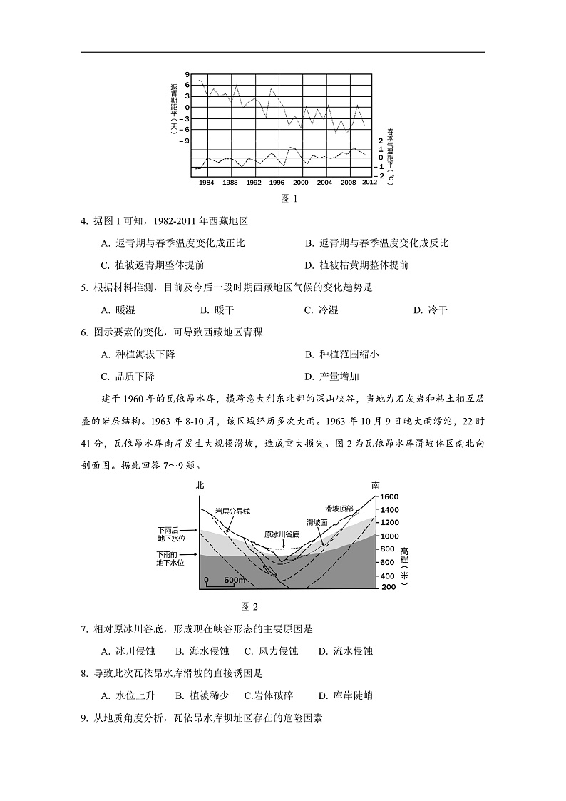 2020宜宾高中高三第一次诊断测试文综试题含答案02