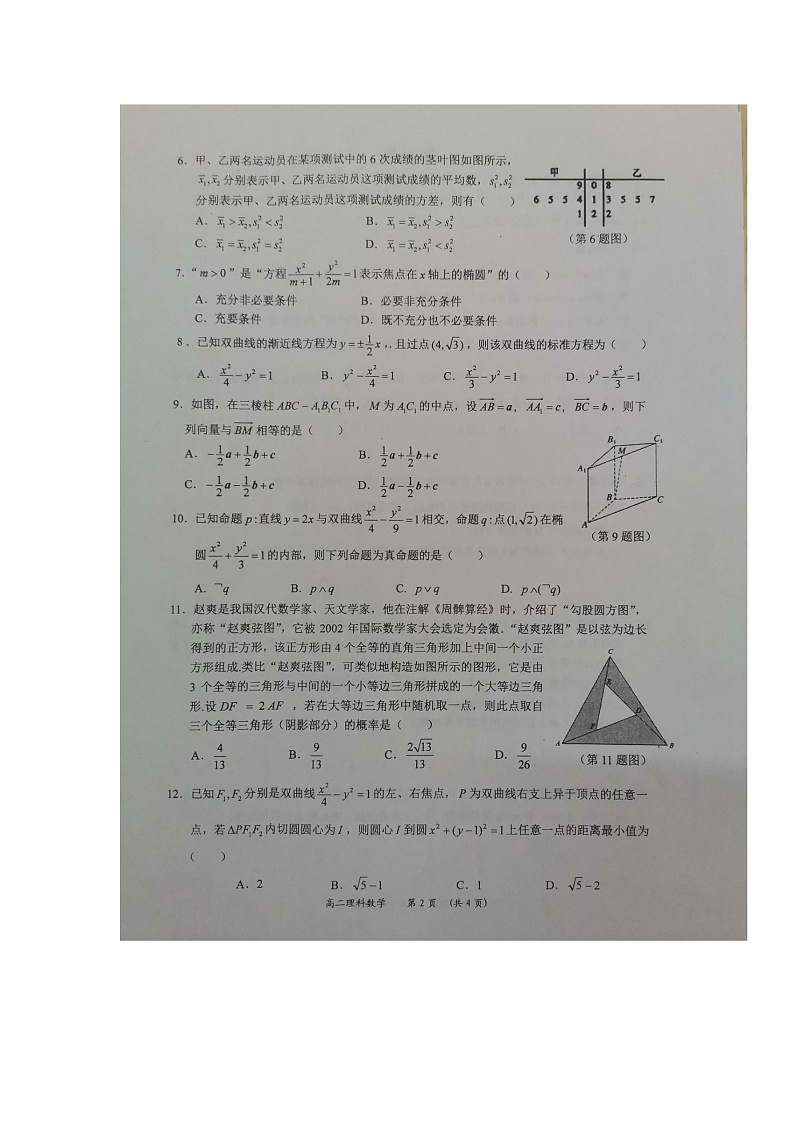 广西百色市2020-2021学年高二上学期期末教学质量调研测试数学（理）试题（图片版）第2页