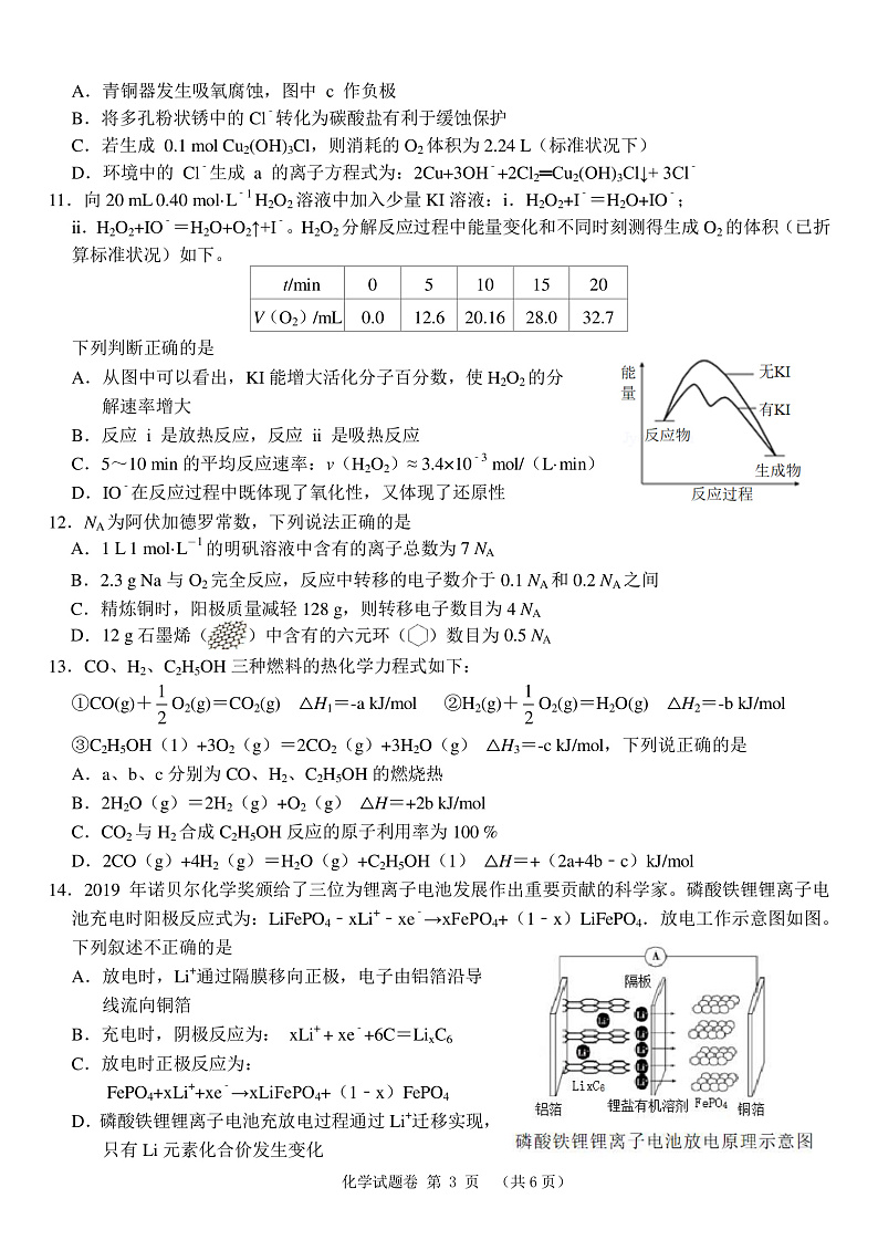 A佳教育·2020年3月湖湘名校高二线上自主联合检测化学pdf+有答案第3页