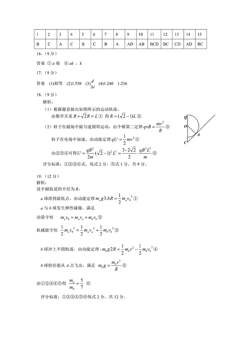 高二物理答案第1页