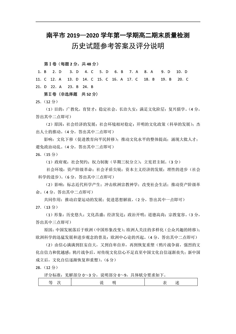 高二历史答案第1页