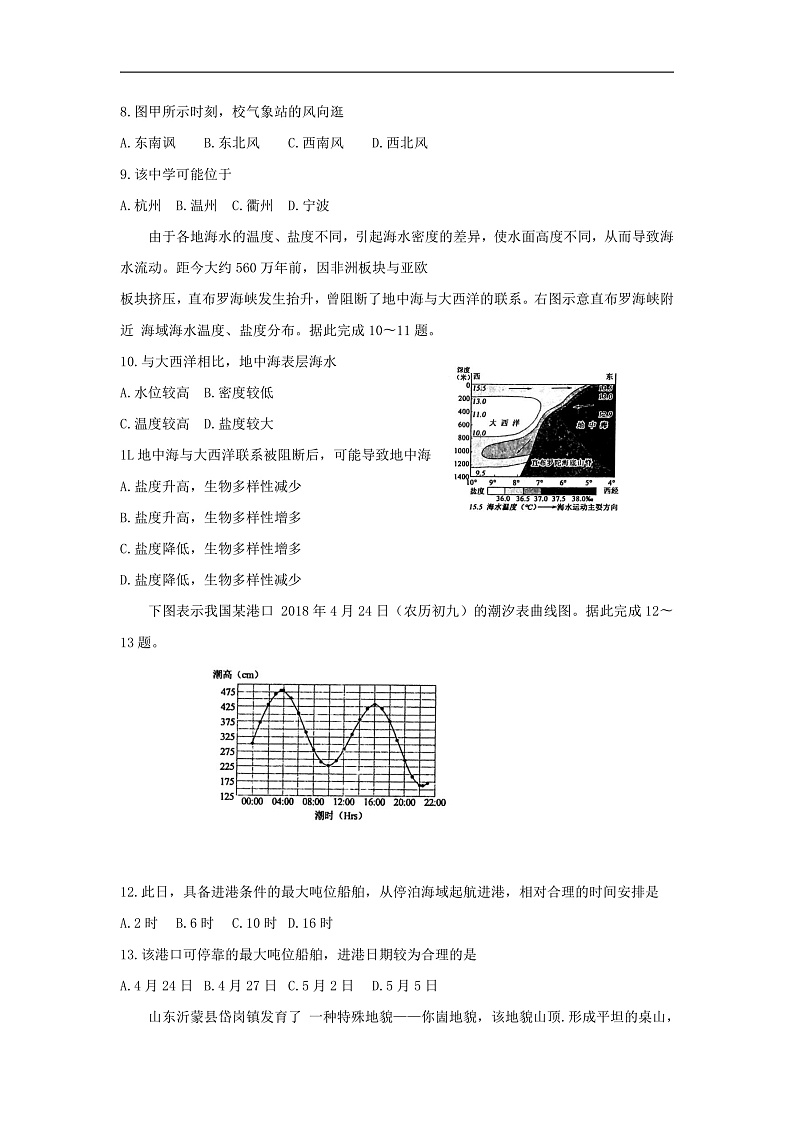 2020枣庄高一上学期期末考试地理含答案byfeng03