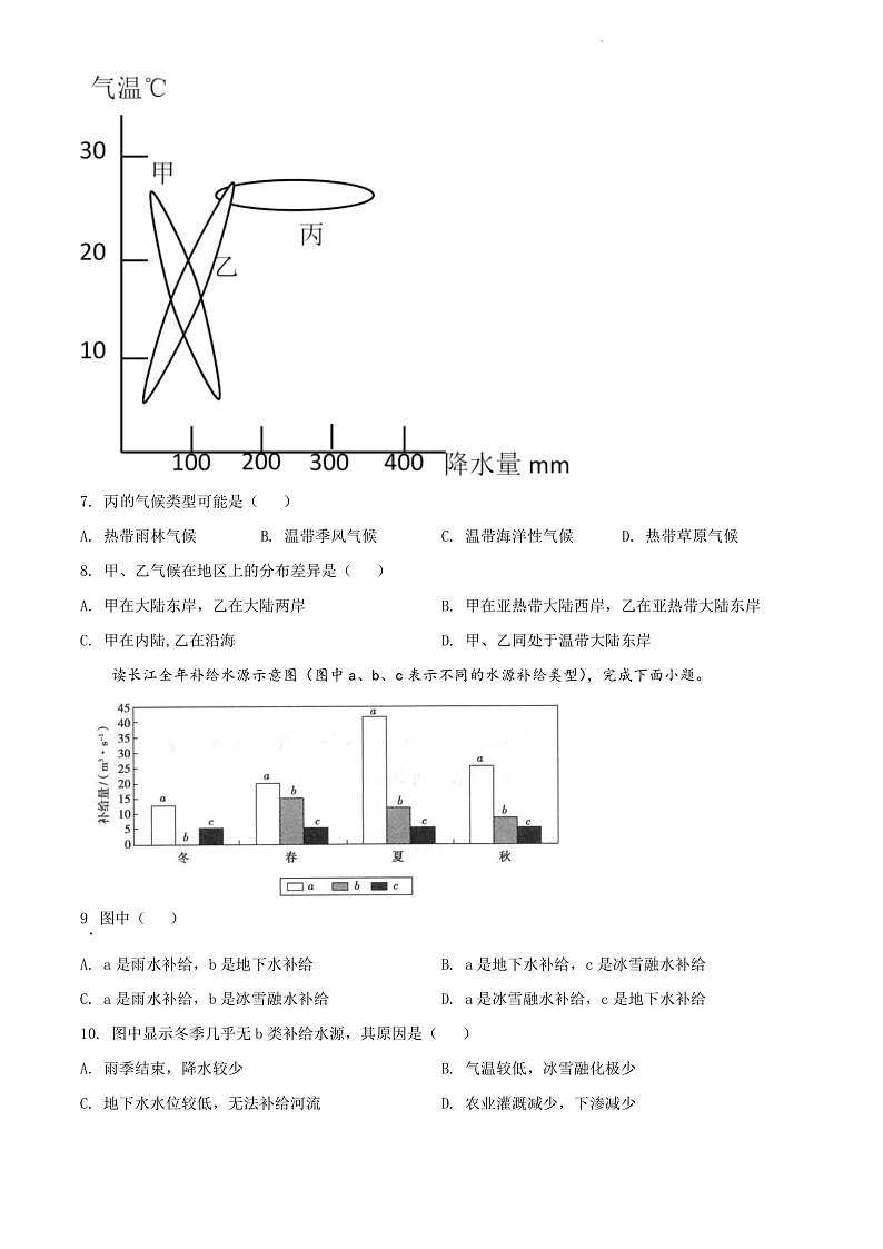 湖南省邵阳市邵东市第一中学2021-2022学年高二上学期期中考试地理试题（原卷版）第3页