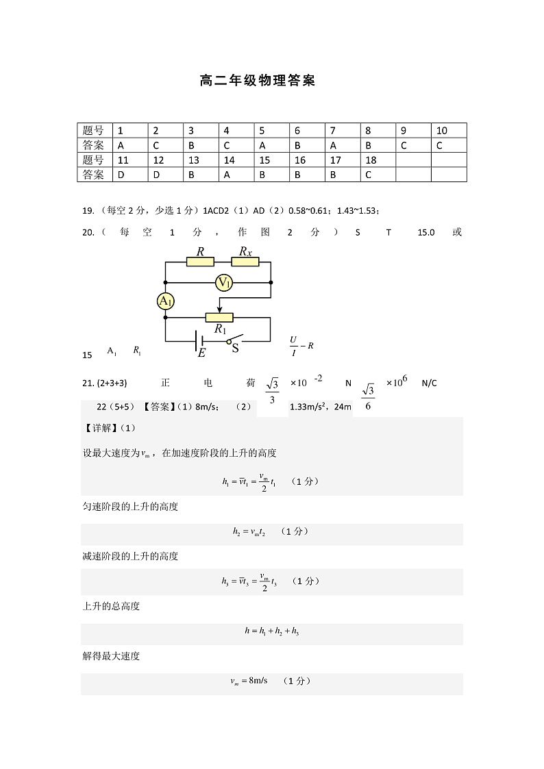 2022-2023学年浙江省温州新力量联盟高二上学期期中联考 物理  pdf版01