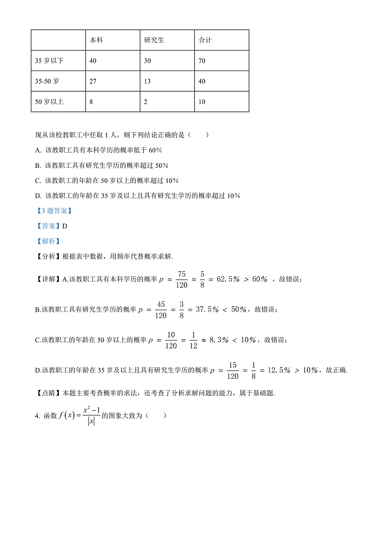 2022南充高级中学高三上学期第一次月考试题数学（理）含解析02