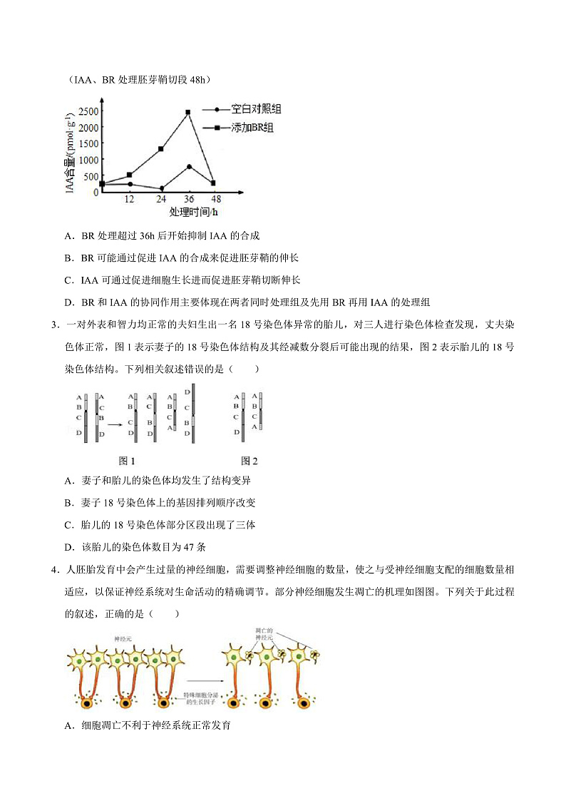 20231月浙江省普通高校招生选考科目考试生物仿真模拟试卷A含解析02